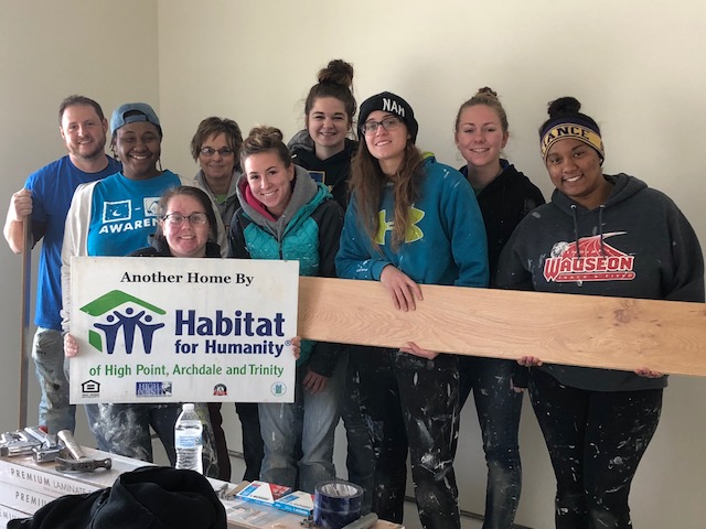 Students working with Habitat for Humanity