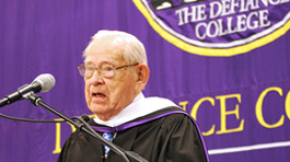 Randall Buchman speaking at commencement
