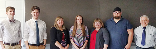 RT Mann, Baily Weatherwax, Caroline Klein, Erica Smay, Alyssa Tracy, Adam Tracy, and William Sholl